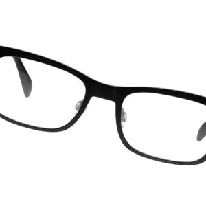 Gafas de diseño moderno con montura negra.